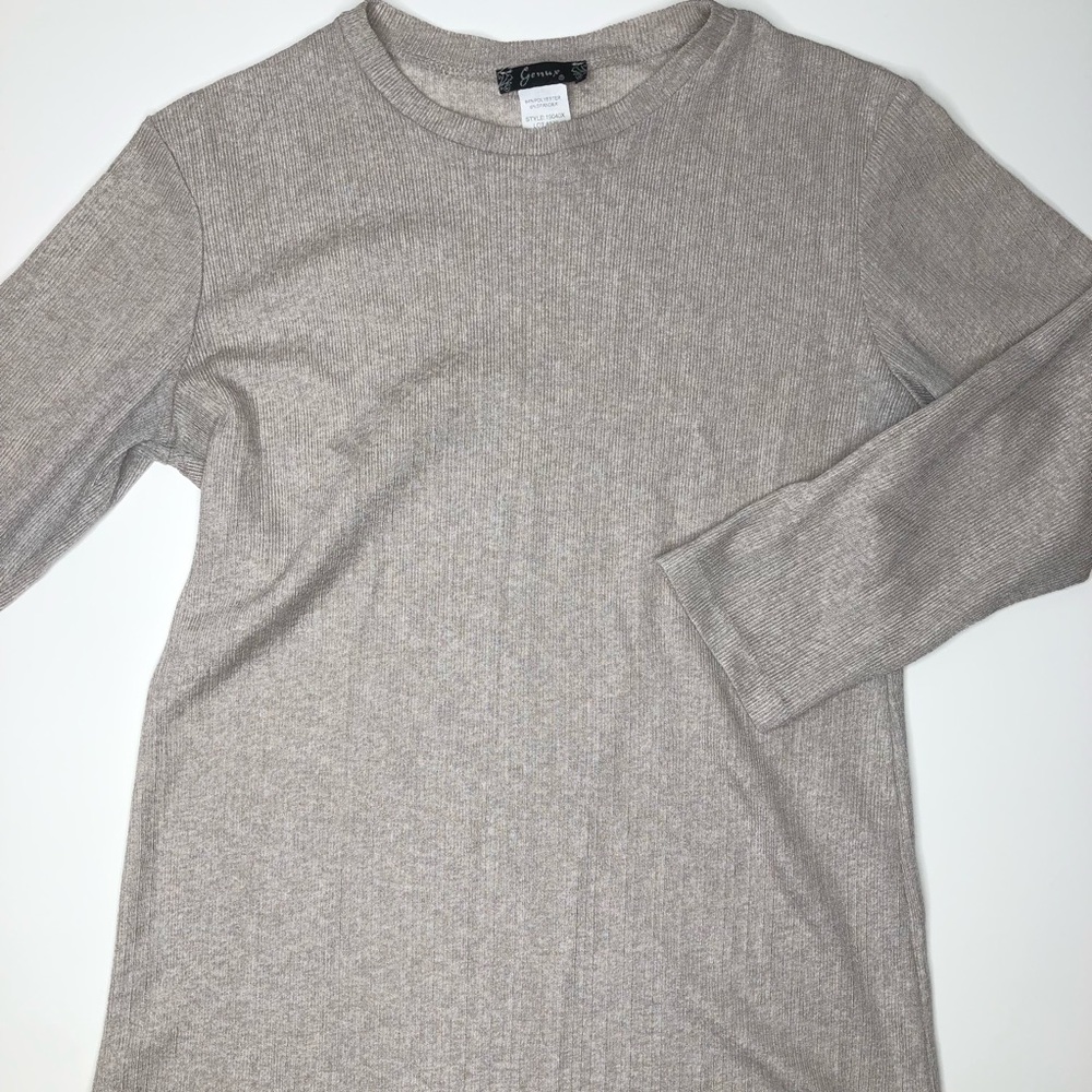 Grey Long Sleeve Casual Large Shirt